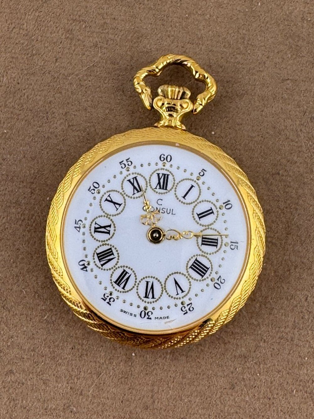 Vintage Consul Swiss Enamel Mechanical Pendant Watch